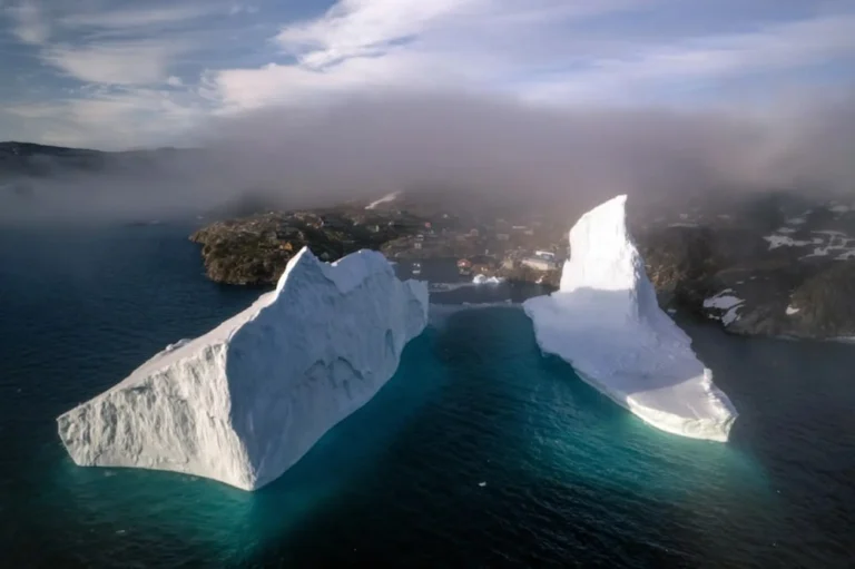 Giant icebergs climate threat intensifies as Greenland and South Georgia brace for environmental impact.