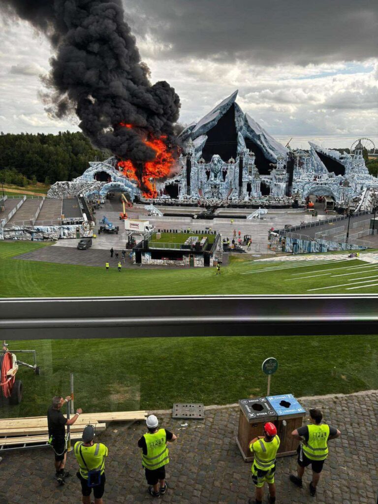 Tomorrowland festival fire devastates main stage days before event launch in Belgium.