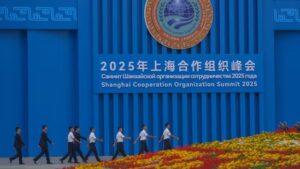 Leaders gather at the 2025 Shanghai Cooperation Organization summit in Tianjin, symbolizing a new era of Eurasian unity and multipolar diplomacy.