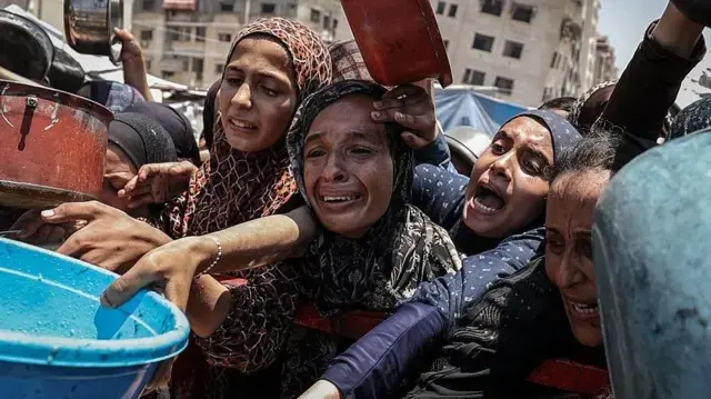 Gaza humanitarian crisis: malnourished families in overwhelmed hospital amid collapsed infrastructure