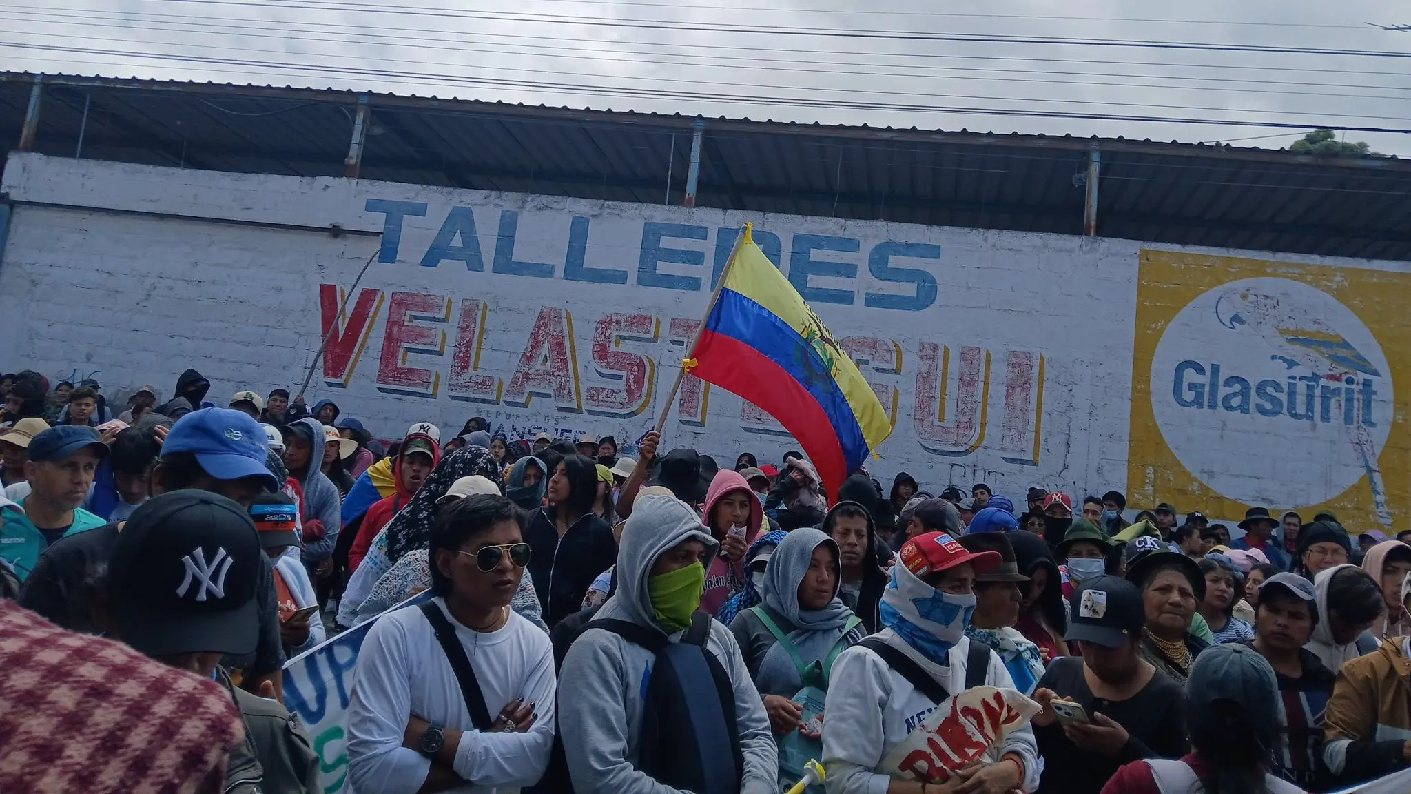 Demonstration in Ibarra, Ecuador, against Noboa's fuel policies. Photo: CONAIE.