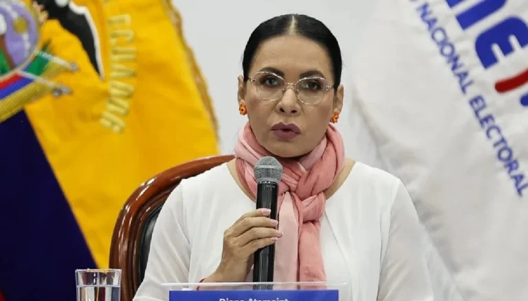 (FILE) Ecuadorian CNE President Diana Atamaint. Photo: EFE.