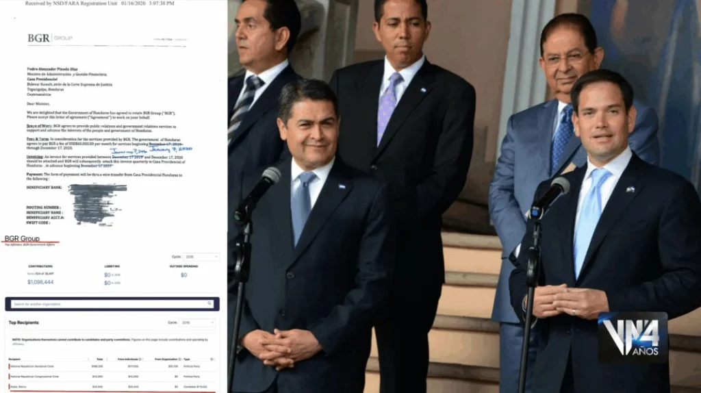 Marco Rubio and convicted drug trafficker Juan Orlando Hernández linked in the Rubio Hernández lobbying scandal.