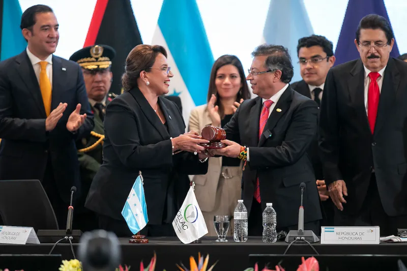 celac reform — Gustavo Petro addressing the Celac–EU summit in Santa Marta