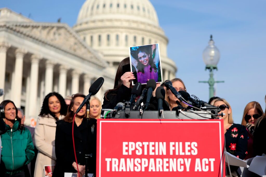 Survivors and advocates demand transparency during Epstein files release vigil