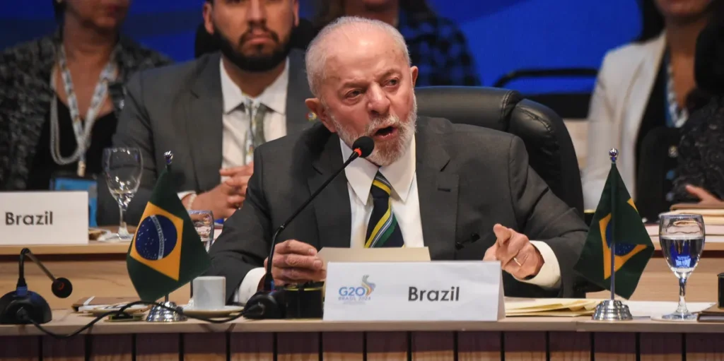 Brazil’s President Lula addressing the G20 Summit in Johannesburg, South Africa