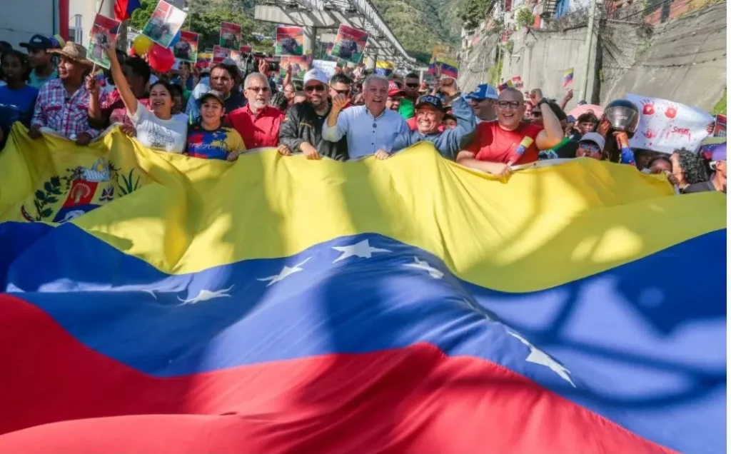 Protesters rally against Venezuela oil tanker seizure by U.S. forces in nationwide mobilizations.