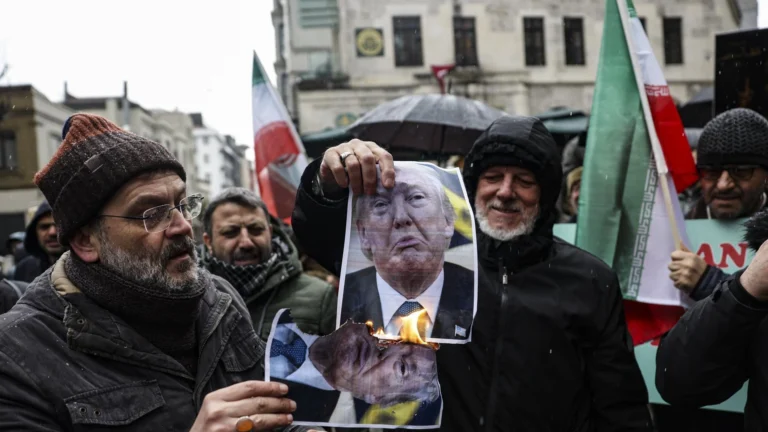 Iranian Pro-Islamic Republic demonstration in Istanbul. Photo: EFE.