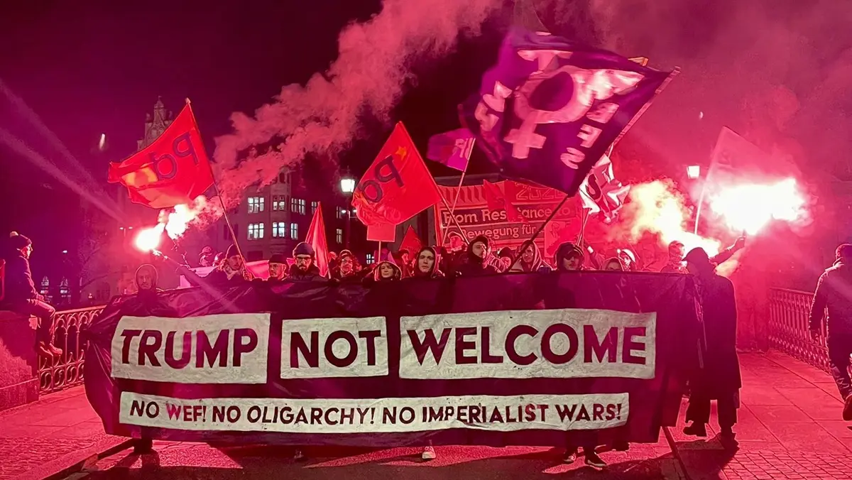 Europeans Rally in Zurich Against Trump’s Davos Appearance