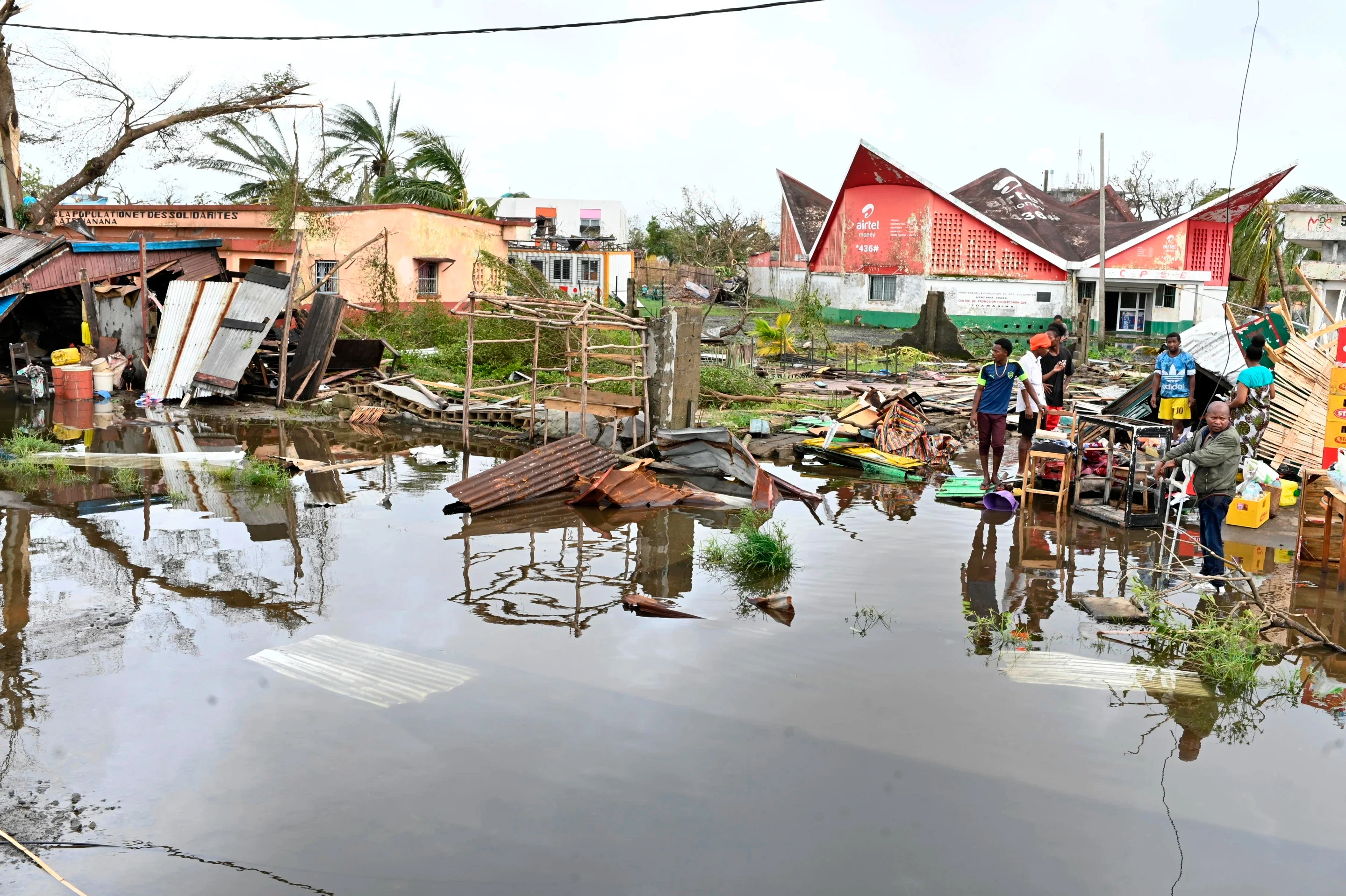 An overview shows the damage after Cyclone Gezani swept through the port city of Toamasina. Photo: AP.