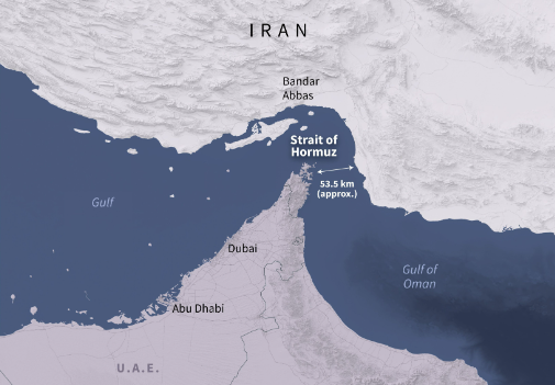 Oil markets react to the continuing disruption of shipping through the Strait of Hormuz as regional tensions escalate.