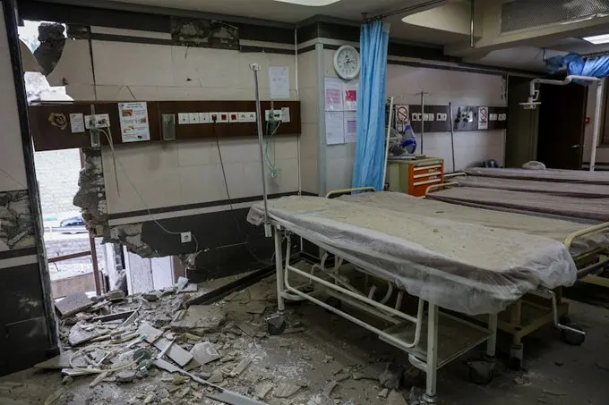 Damage to healthcare infrastructure has been reported amid the ongoing military escalation affecting Iran and neighboring countries.
