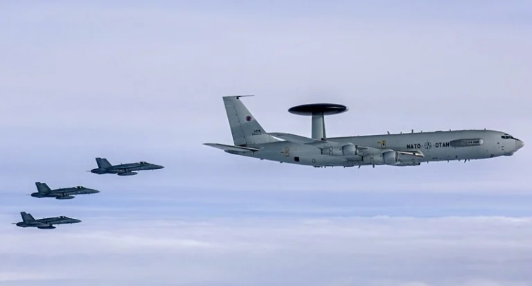 A NATO aircraft flew its first mission in Finnish airspace. Photo: NATO.