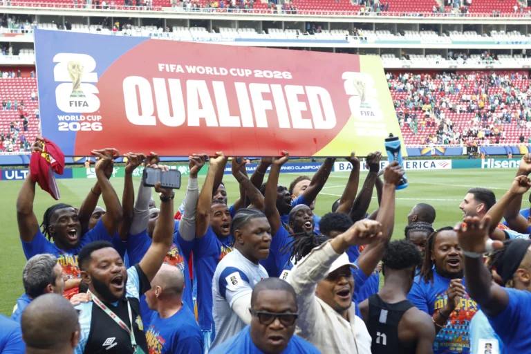 The Democratic Republic of Congo is celebrating its return to a World Cup after 52 years of absence by beating Jamaica in the Playoffs. Photo: EFE.