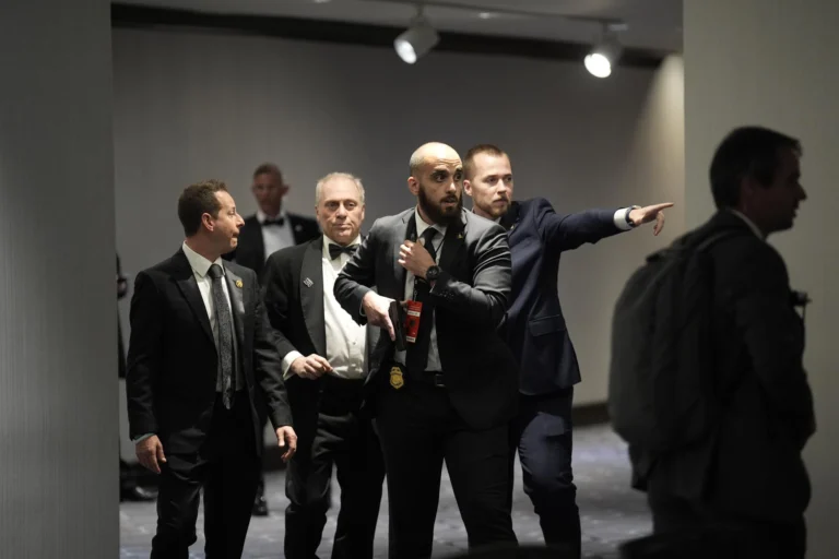 Evacuation and security response after gunfire at WHCA dinner in Washington.