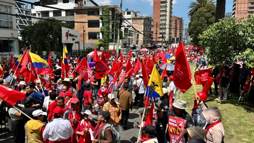 Political and student movements demand the departure of Diana Atamaint and denounce an attempt to favor the re-election of Daniel Noboa by excluding parties. Photo: Primicias.