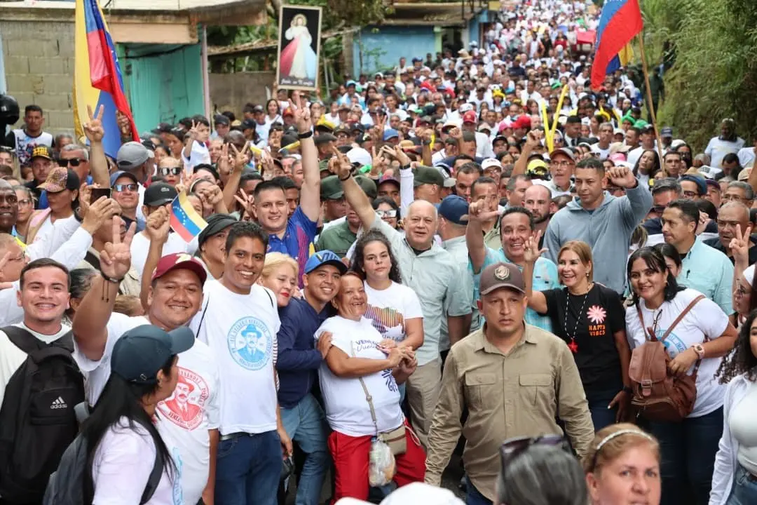 Diosdado Cabello highlighted the perseverance and effort of workers to defeat the imperialist economic war. Photo: X/@ConElMazoDando.