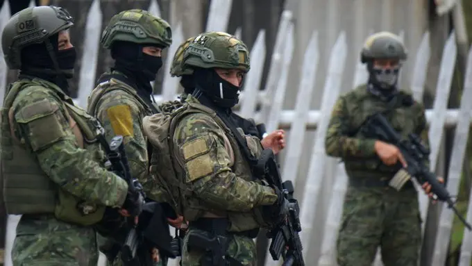 Security forces deployed during emergency operations in Ecuador. Photo: France24