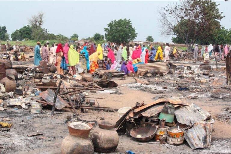 Site of a market in northeastern Nigeria affected by an airstrike. Photo:@NigeriaStories