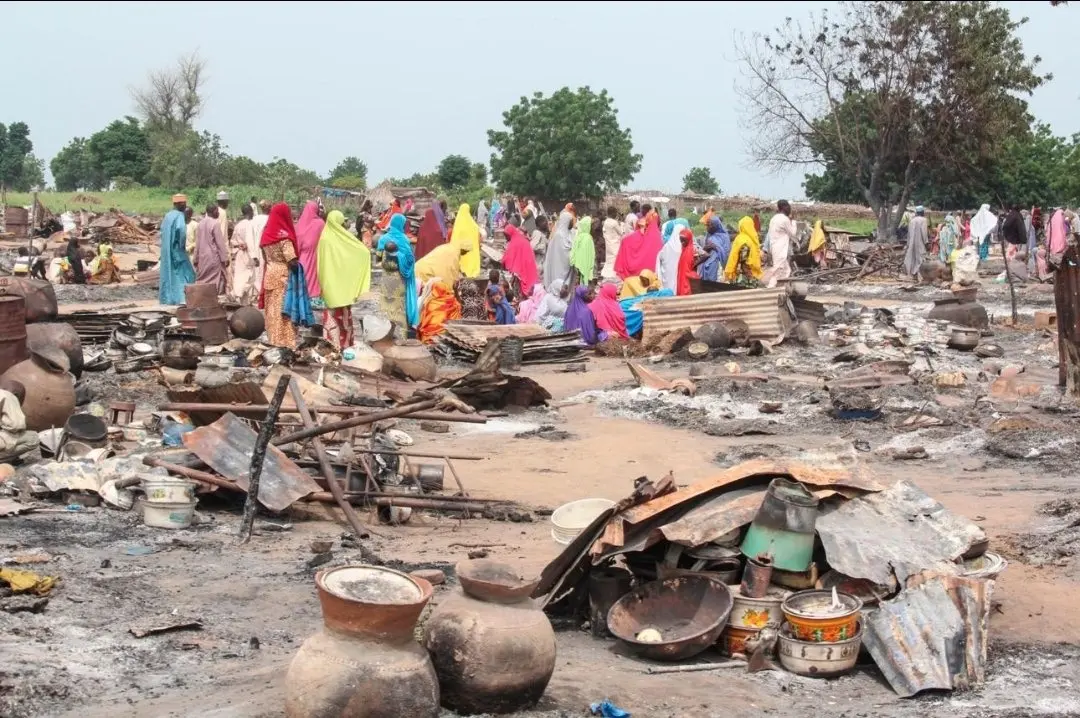 Site of a market in northeastern Nigeria affected by an airstrike. Photo:@NigeriaStories