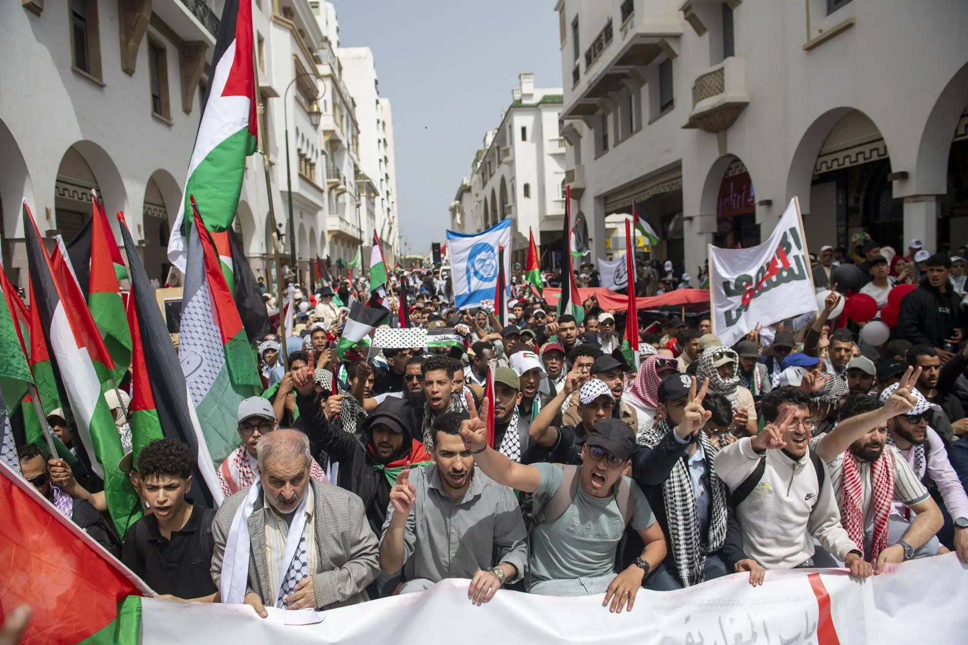 Rabat, Morocco: Mass Demonstration in Solidarity With Palestine