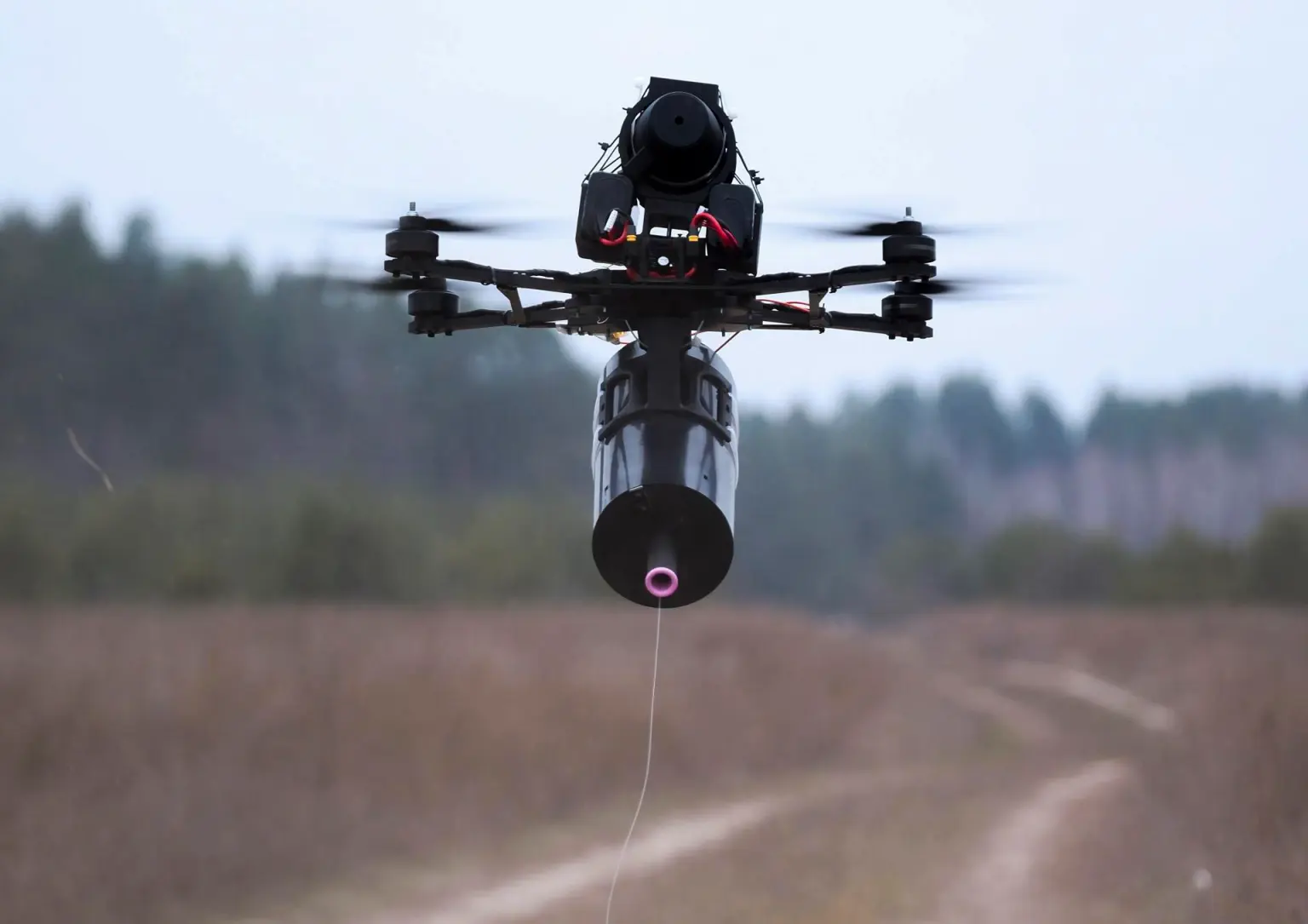 (FILE) A fiber-optic-controlled drone designed for the Ukrainian Armed Forces, near Kiev, Ukraine, January, 2025. Photo: EFE.