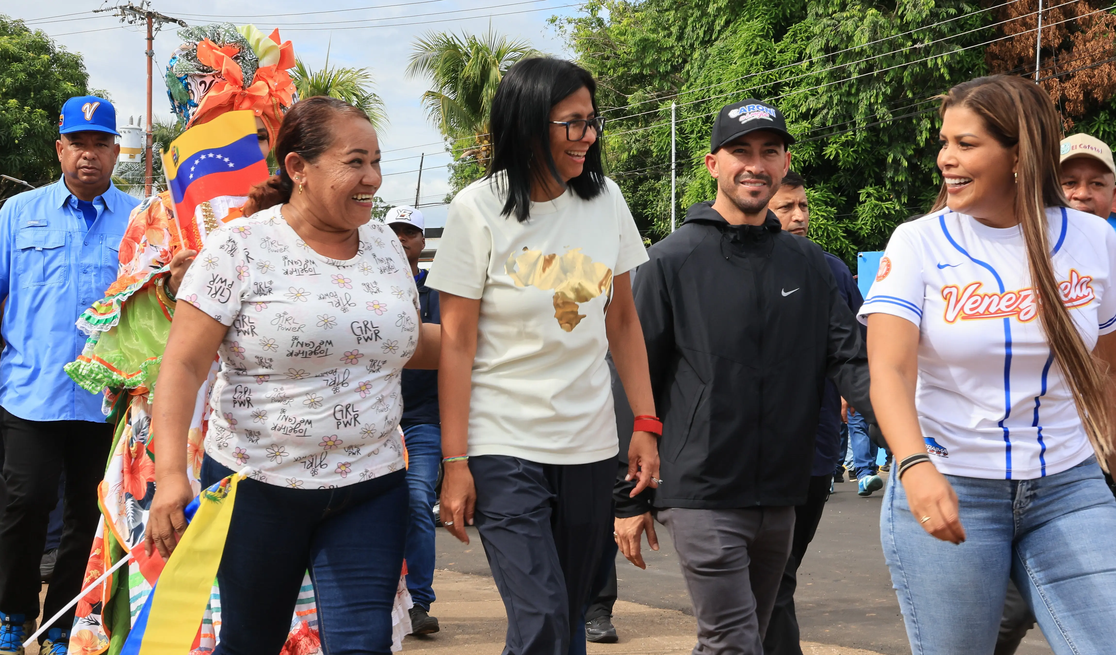 Delcy Rodríguez arrived in the state of Bolívar to promote a dialogue against the imperialist blockade. Photo: Venezuelan Presidential Press.