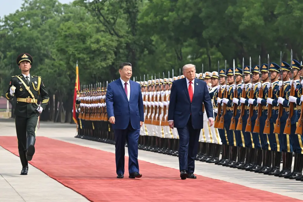 Xi Jinping and Donald Trump hold talks at the Great Hall of the People in Beijing, alongside U.S. business leaders discussing bilateral cooperation. Photo: Europa Press 2026