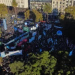 The 4th Federal March demanded that the Government comply with the law of university financing, voted, ratified and validated in two instances by the Justice, while waiting for the final intervention of the Court. Photo: EFE.