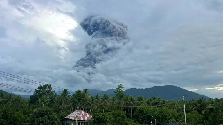 Mount Dukono is one of the most active volcanoes in Indonesia and has been erupting almost continuously since 1933. The authorities have been maintaining a high alert level for several months, owing to increased activity since late March, when hundreds of minor eruptions began to be detected. Photo: Reuters.
