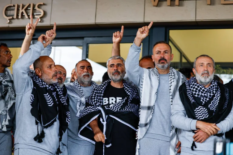 The 430 humanitarian activists began arriving at European airports and Türkiye, after spending just over 24 hours illegally in Ketziot prison. Photo: X/@IHHen.