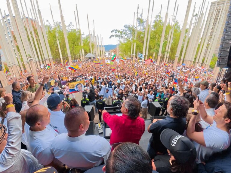 Colombian President Gustavo Petro speaks to the people in Medellin. Photo: X/ @petrogustavo