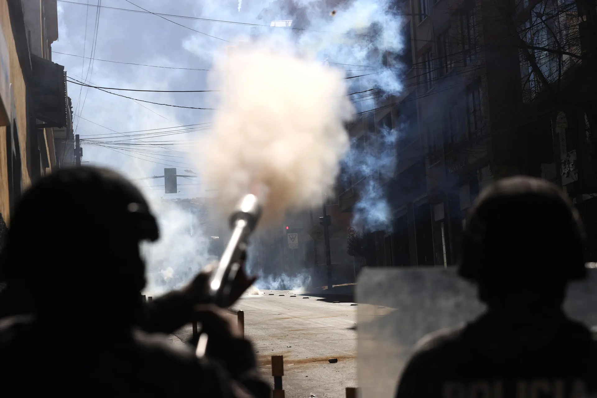The arrest of the important peasant leader occurred in the vicinity of Murillo Square after the repression of a march of the Quechua and Aymara peoples. Photo: EFE.