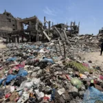 06/03/2026. – East of Gaza City, in the Shujaiya neighborhood, about 500 residents wake up in the morning to the sound of gunfire from Israeli troops. Photo: EFE