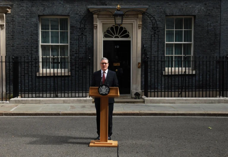 Keir Starmer resignation, UK prime minister, Labour Party leadership contest, Andy Burnham, Downing Street, British politics.