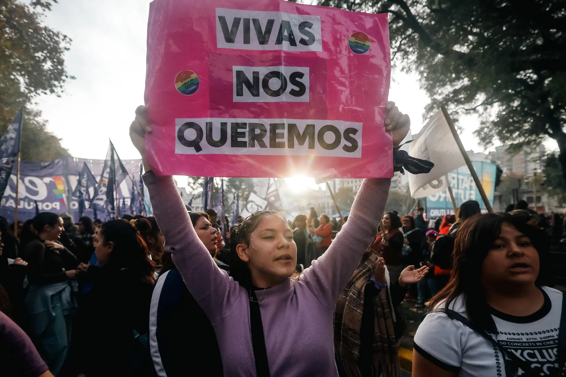 The day was marked by the recent crimes of Agostina Vega and Dulce María Beatriz Candia, which put the issue back at the center of public debate. Photo: EFE.