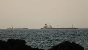 (FILE) Vessels at the Strait of Hormuz. X/ @turkiyetodaycom