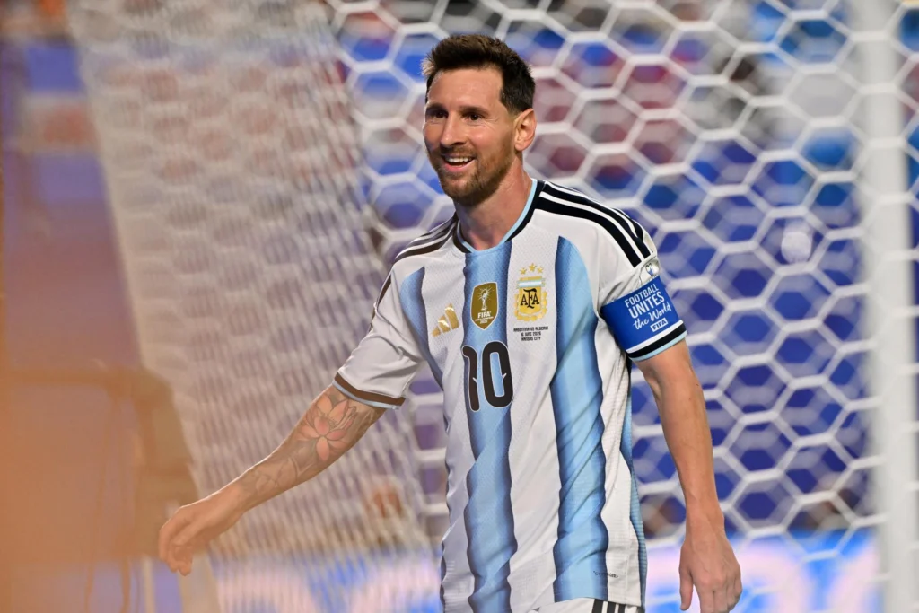 Witness Lionel Messi's historic hat-trick equalizing the World Cup goals record in Argentina's dominant win. Unforgettable moment in football history