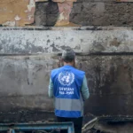 (FILE) An UNRWA worker. Photo: EFE.