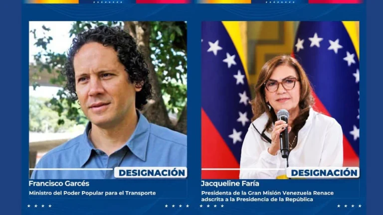 Acting President Delcy Rodríguez, Francisco Garcés, Jacqueline Faría, Venezuela, Transport Ministry, Venezuela Renace, earthquakes, infrastructure recovery, cabinet reshuffle.