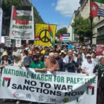 London Gaza protest demanding UK arms embargo on Israel