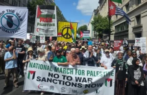 London Gaza protest demanding UK arms embargo on Israel