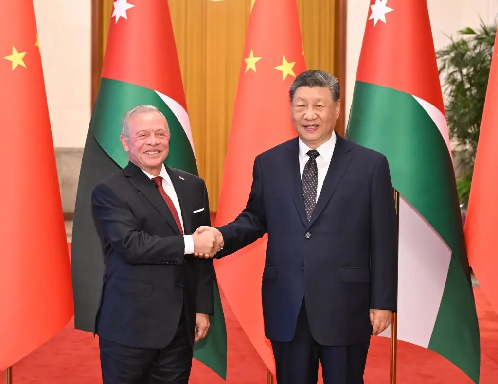Chinese President Xi Jinping held talks with King Abdullah II ibn Al Hussein of the Hashemite Kingdom of Jordan in Beijing. Photo: Xinhua/Li Xiang.