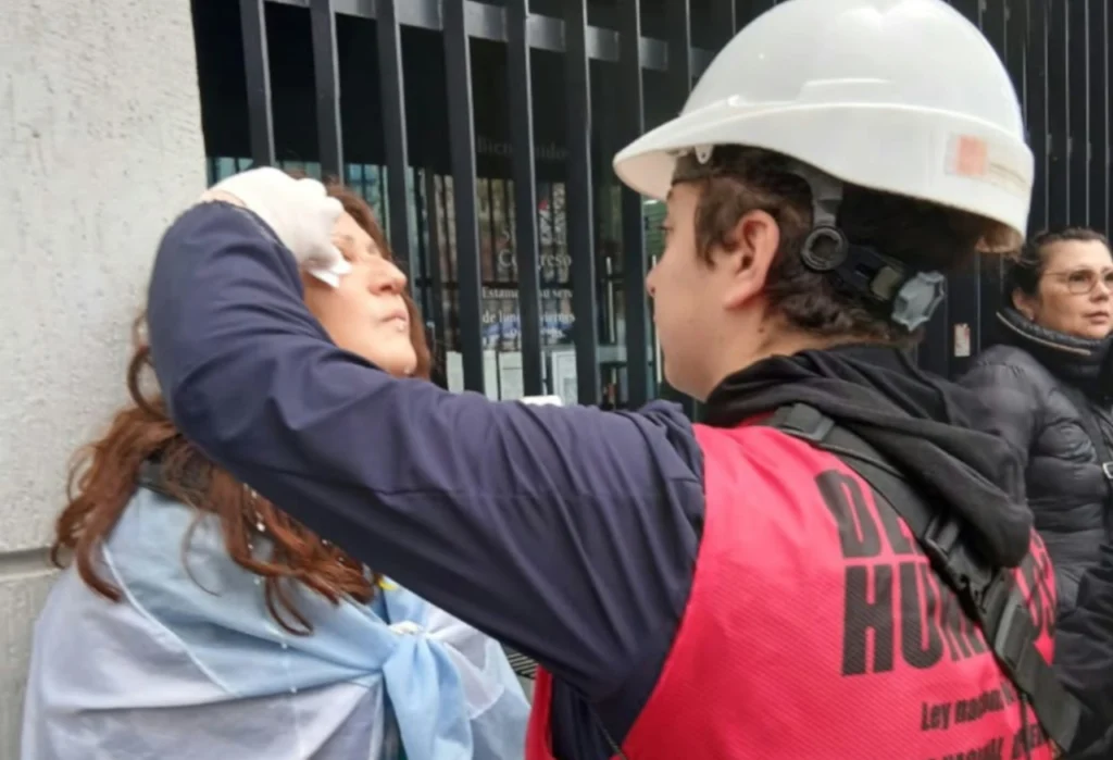 Argentina protest repression against demonstrators and journalists near Congress in Buenos Aires.