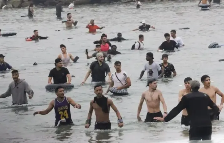 Ceuta migration crisis as Spanish troops reinforce the border with Morocco.