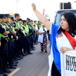 Paraguayan doctors protest during a five-day medical strike over wages, hospital supplies and working conditions