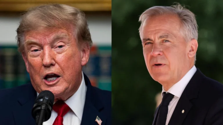 US Canada tariffs: Prime Minister Mark Carney announces dollar-for-dollar retaliation after 50% U.S. duties take effect.
