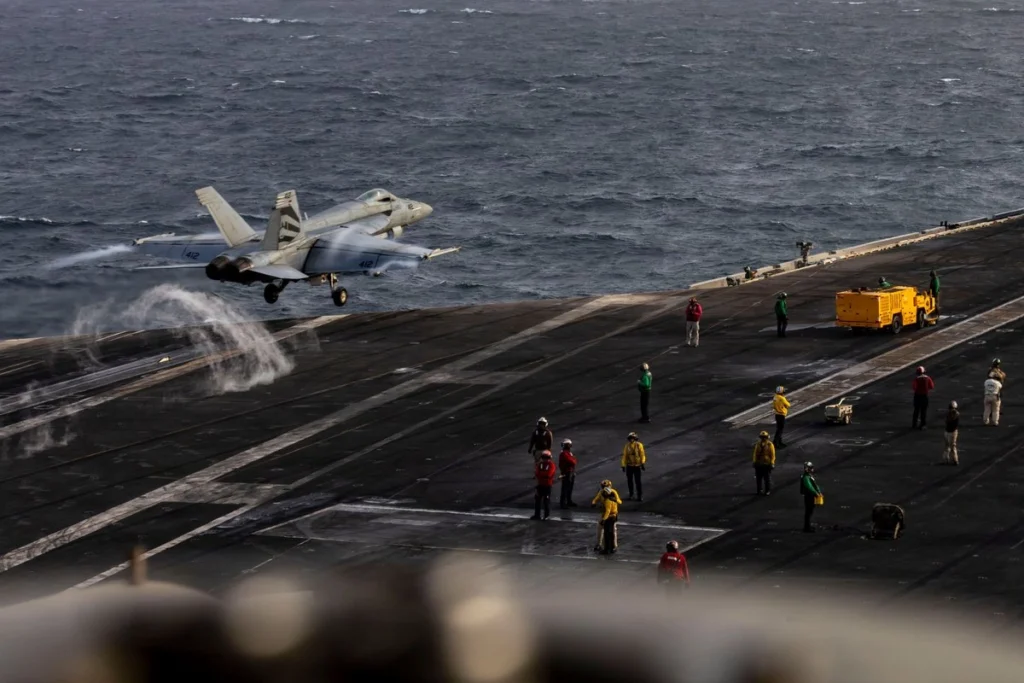 USS Abraham Lincoln aircraft carrier returning home after extended US Navy deployment