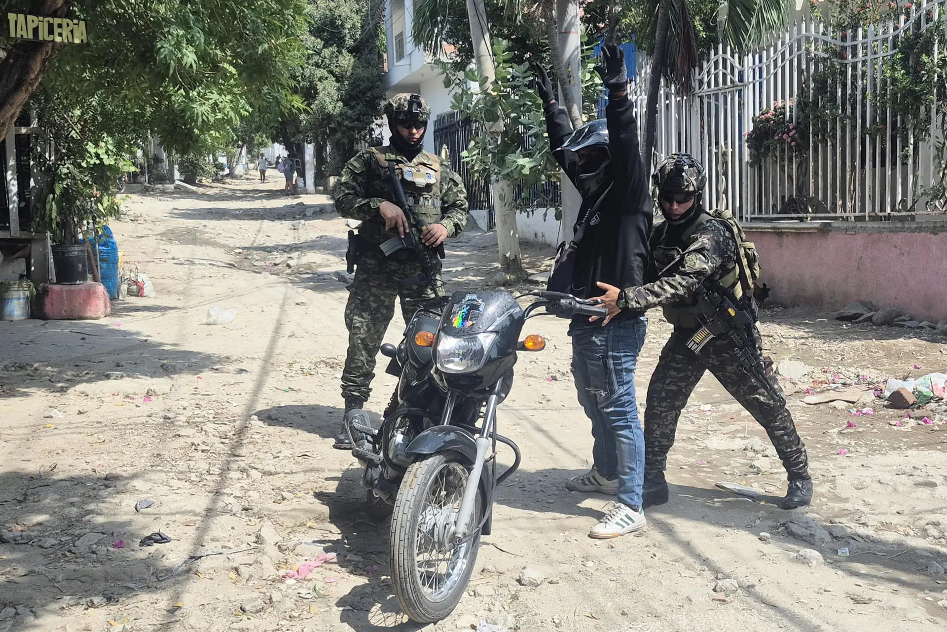 Colombian military and police patrol Santa Marta after violence linked to the ACSN