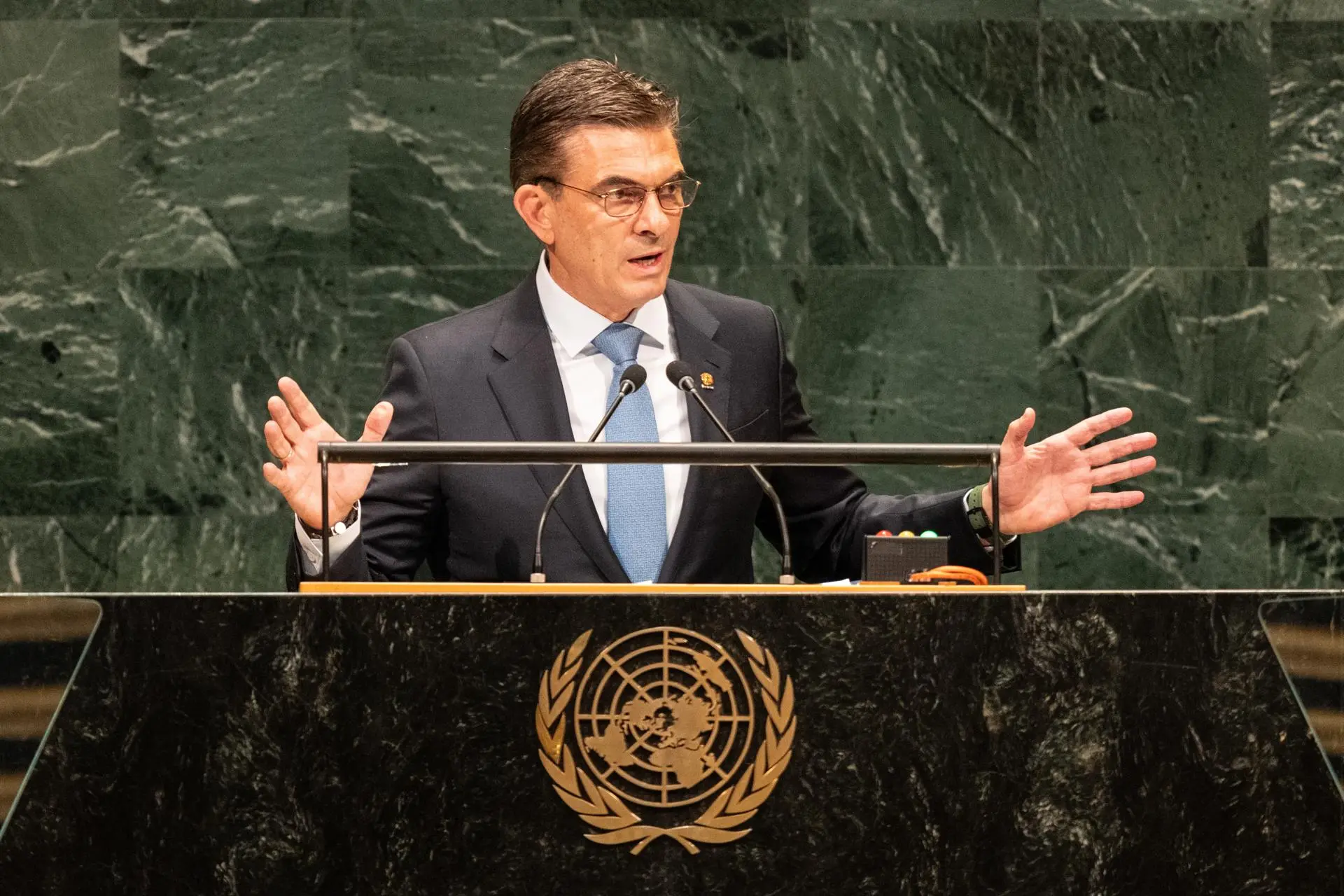 Bolivian President Paz Defends Free-Market Shift at UN General Assembly
